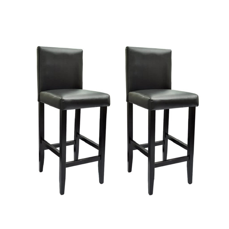 Bar Stools 2 pcs Black Faux Leather