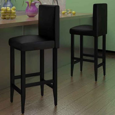 Bar Stools 2 pcs Black Faux Leather