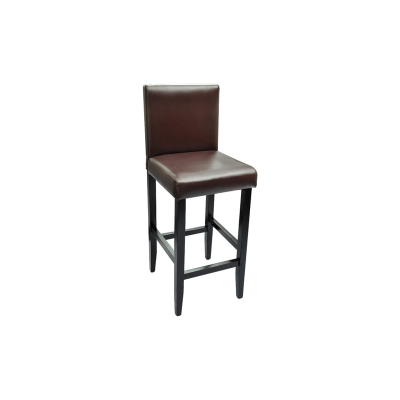 Bar Stools 2 pcs Dark Brown Faux Leather