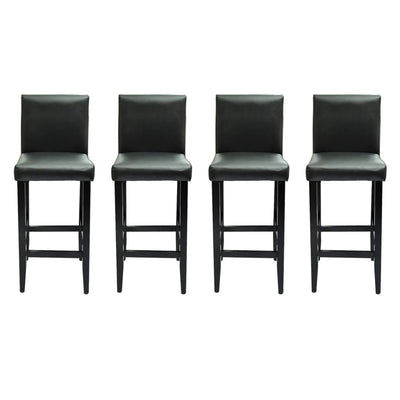 Bar Stools 4 pcs Black Faux Leather