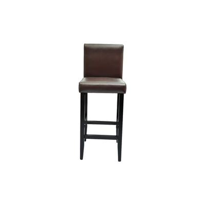 Bar Stools 6 pcs Dark Brown Faux Leather