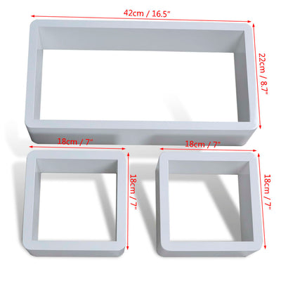 Cuboid shelf set of 3