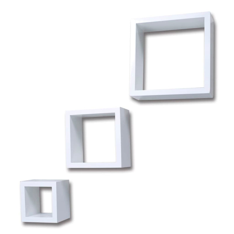 Cube shelf set of 3 white