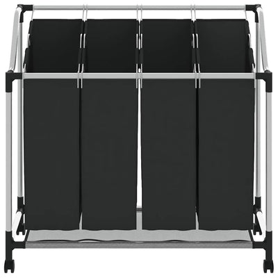 Laundry sorter with 4 bags black grey