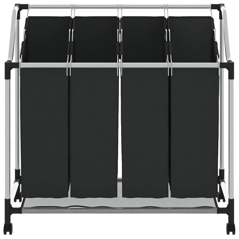 Laundry sorter with 4 bags black grey