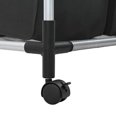 Laundry sorter with 4 bags black grey