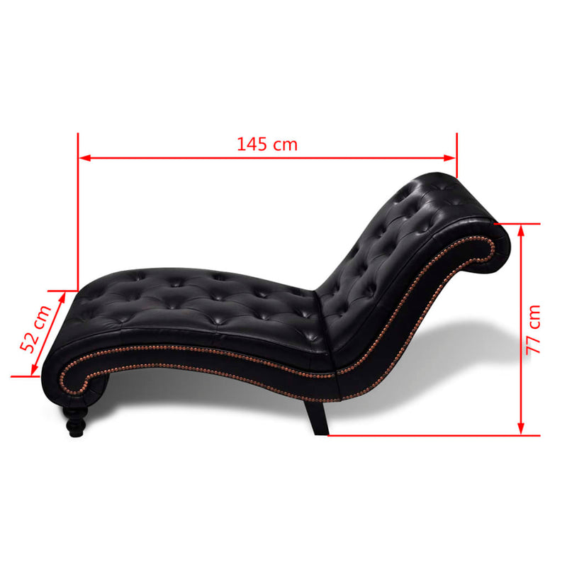 Chaise Longue Brown Faux Leather