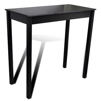 Bar Table with 2 Bar Chairs Black