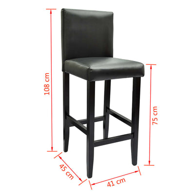 Bar Table with 2 Bar Chairs Black