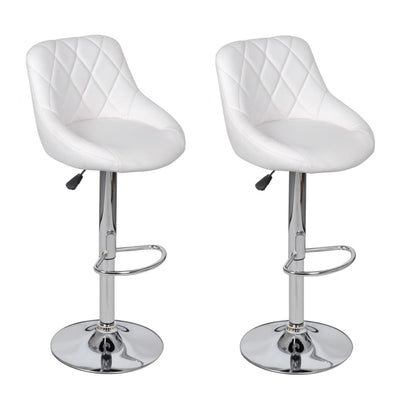 Bar Stools 2 pcs White Faux Leather