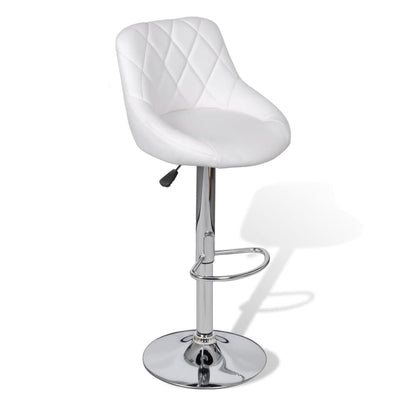 Bar Stools 2 pcs White Faux Leather