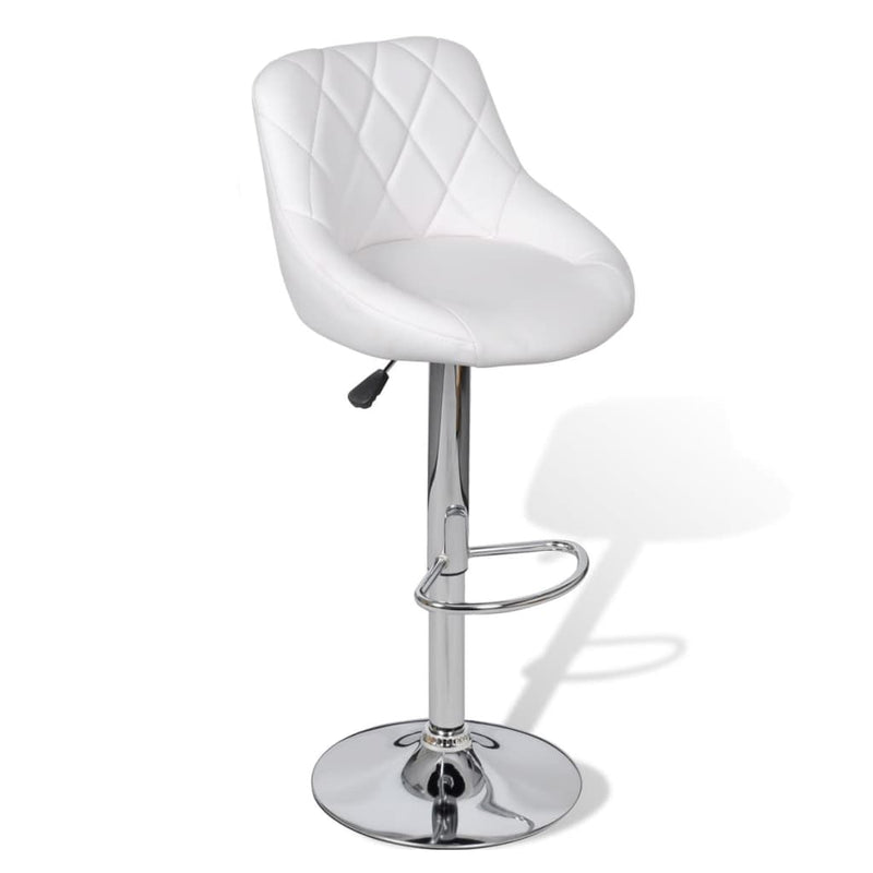 Bar Stools 2 pcs White Faux Leather