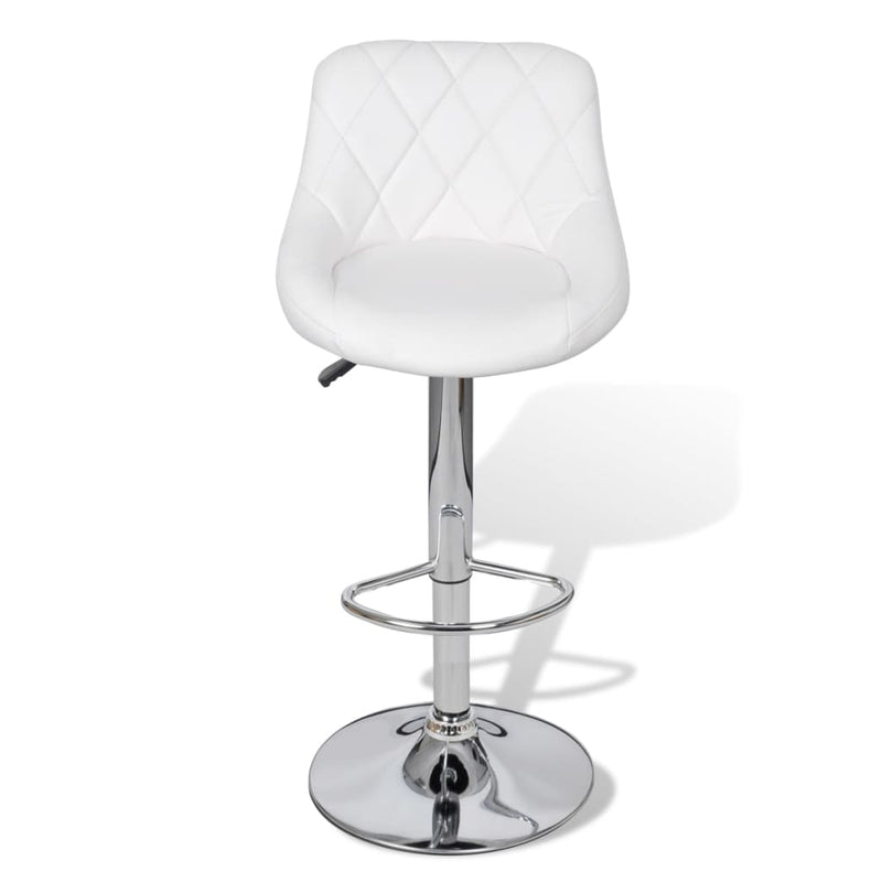 Bar Stools 2 pcs White Faux Leather