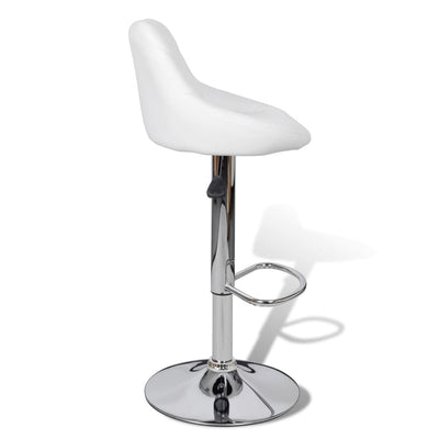 Bar Stools 2 pcs White Faux Leather