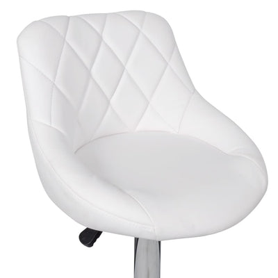 Bar Stools 2 pcs White Faux Leather