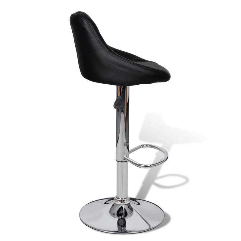 Bar Stools 2 pcs Black Faux Leather