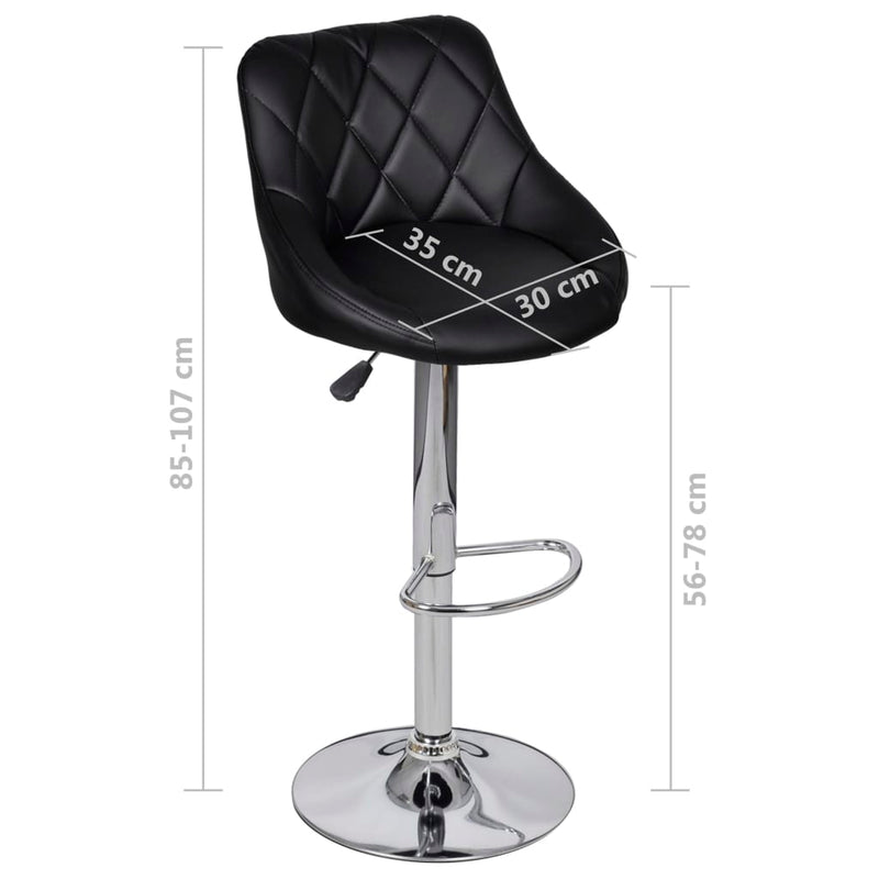 Bar Stools 2 pcs Black Faux Leather