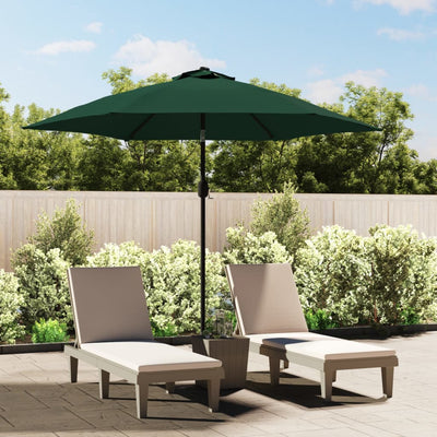 Garden Parasol Green 3m Steel Pole