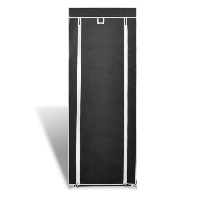 Fabric Shoe Cabinet with Cover 162 x 57 x 29 cm Black