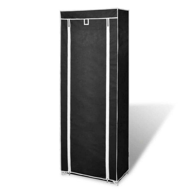 Fabric Shoe Cabinet with Cover 162 x 57 x 29 cm Black