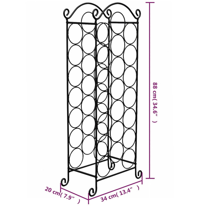 Wine Rack for 21 Bottles Metal