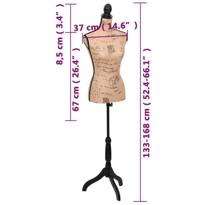 Ladies Bust Display Bust Brown Black Jute Female Dressmakers Dummy Mannequin Display