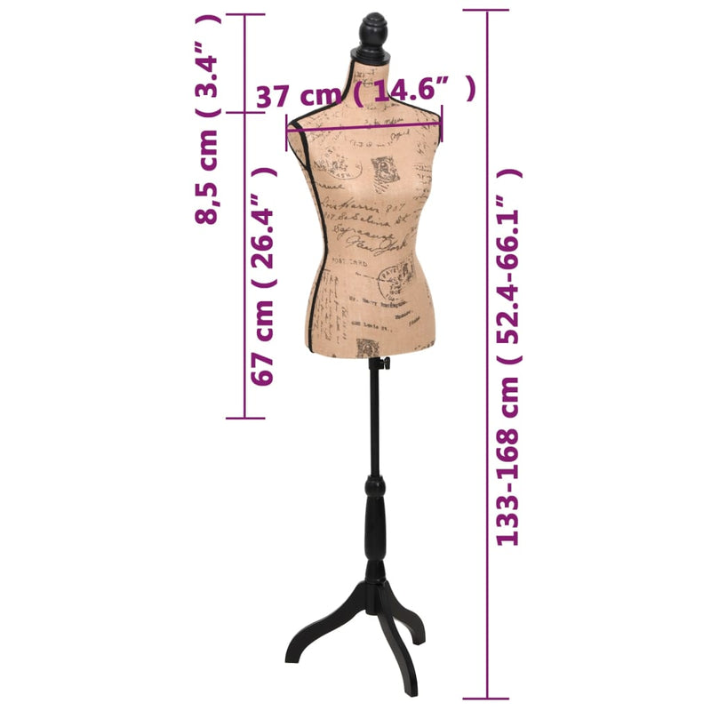 Ladies Bust Display Bust Brown Black Jute Female Dressmakers Dummy Mannequin Display