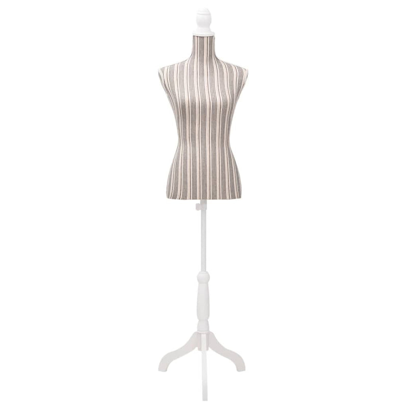 Ladies Bust Display Mannequin Linen With Stripes