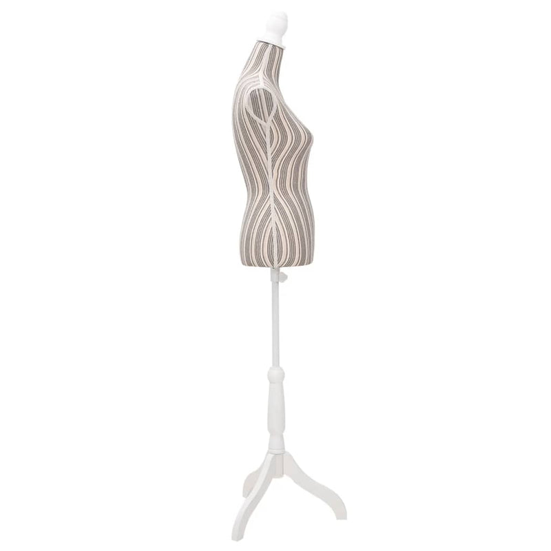 Ladies Bust Display Mannequin Linen With Stripes