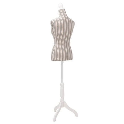 Ladies Bust Display Mannequin Linen With Stripes