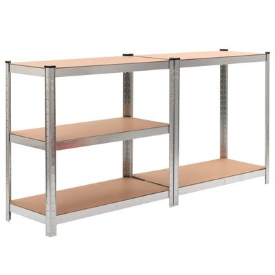 5-Layer Storage Shelf Silver Steel&Engineered Wood