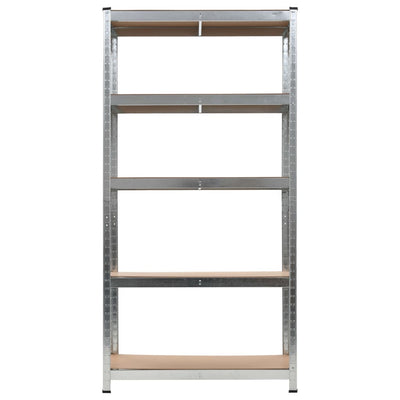 5-Layer Storage Shelf Silver Steel&Engineered Wood