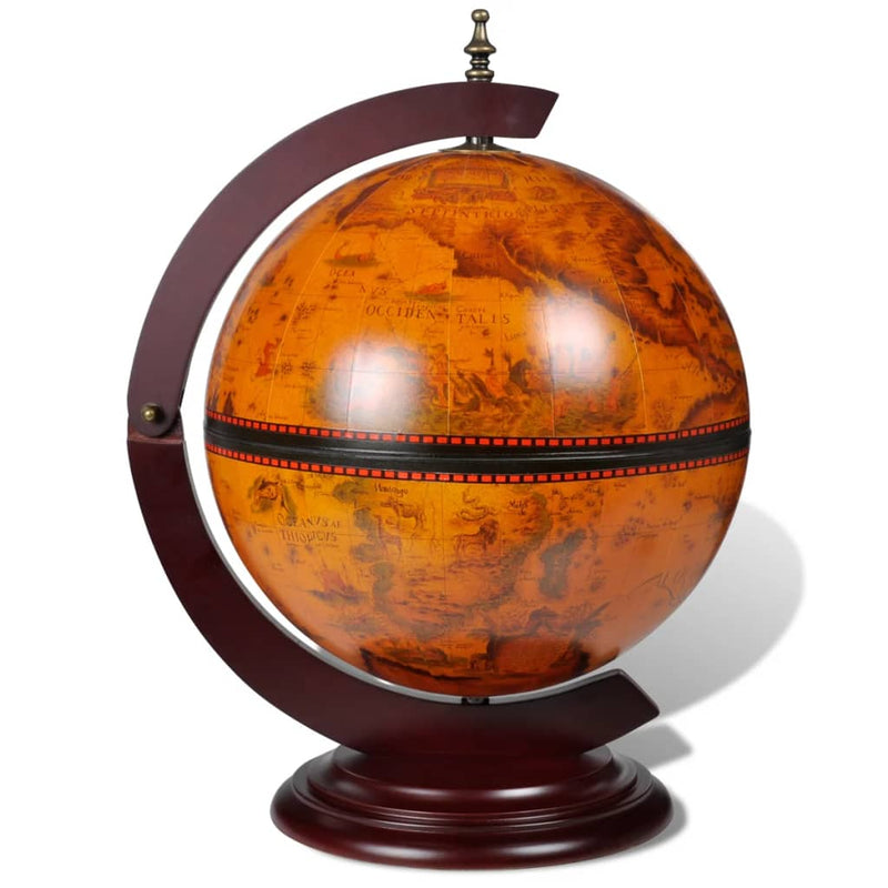 Tabletop Globe Bar Wine Stand Eucalyptus Wood