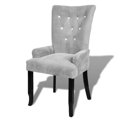 Armchair Silver Velvet