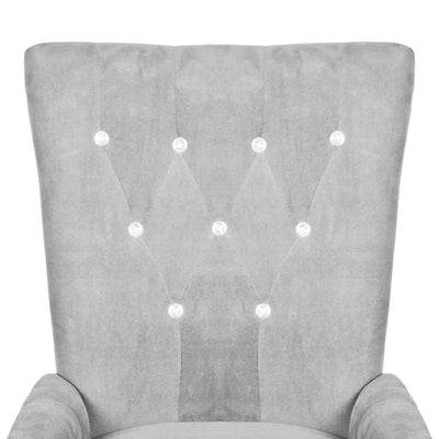 Armchair Silver Velvet