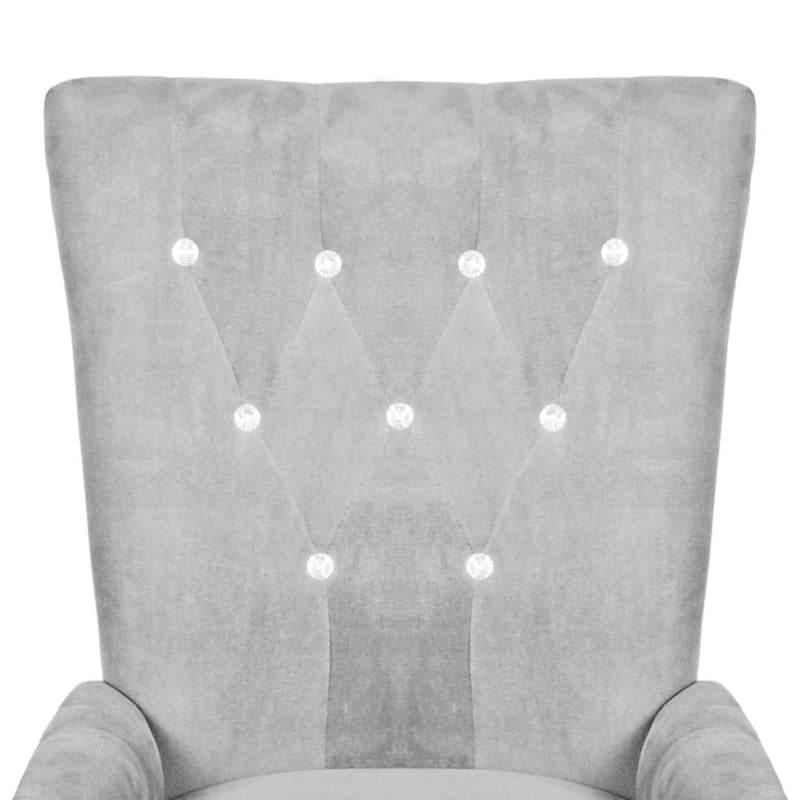 Armchair Silver Velvet