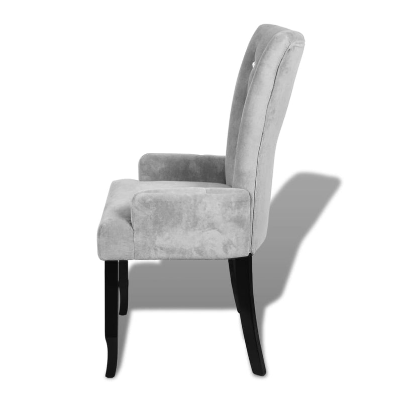 Armchair Silver Velvet