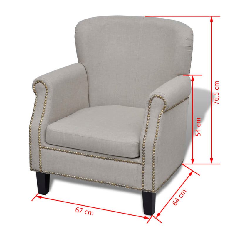 Armchair Grey Fabric