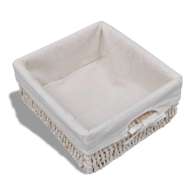 Storage Bench White  62x33x42 cm Paulownia Wood