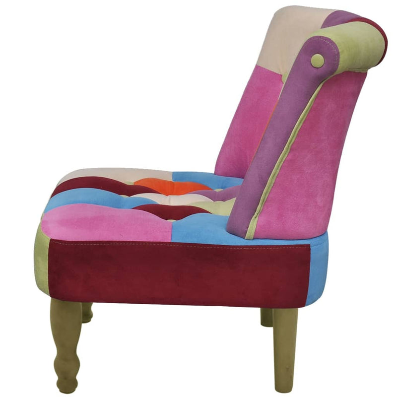 French Chair with Patchwork Design Fabric