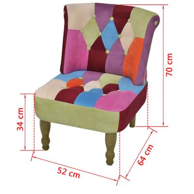 French Chair with Patchwork Design Fabric