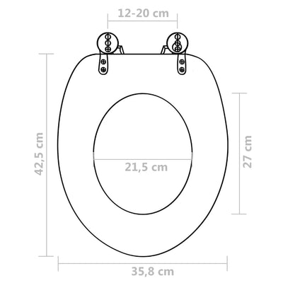 WC Toilet Seat MDF Lid Simple Design Black