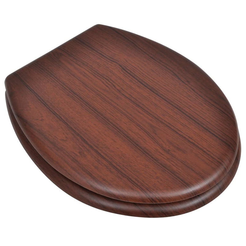 WC Toilet Seat MDF Lid Simple Design Brown