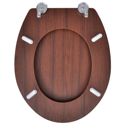 WC Toilet Seat MDF Lid Simple Design Brown