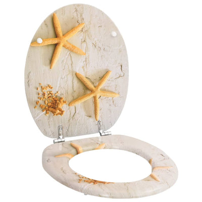 WC Toilet Seat MDF Lid Starfish