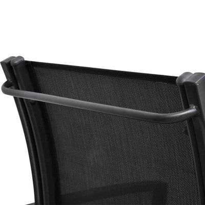 2 Seater Garden Bench 131 cm Steel and Textilene Black