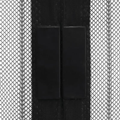 Insect Door Curtain 210 x 100 cm 2 pcs Magnet Black