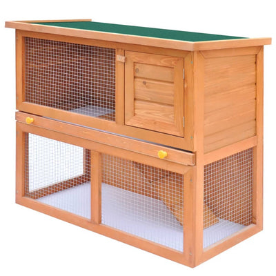 Outdoor Rabbit Hutch Small Animal House Pet Cage 1 Door Wood