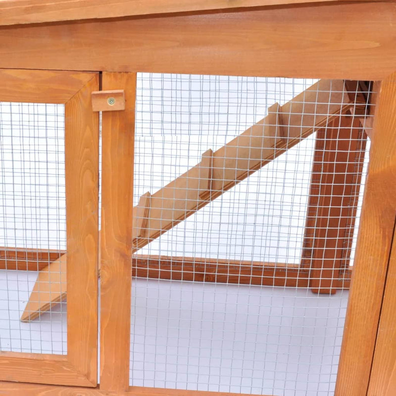 Large Rabbit Hutch Small Animal House Pet Cage with Roofs Wood