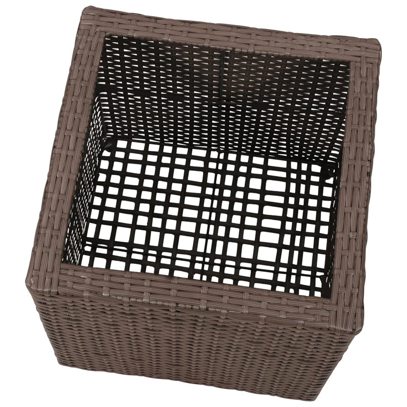 Garden Square Raised Bed Set 3 Pieces Rattan Brown